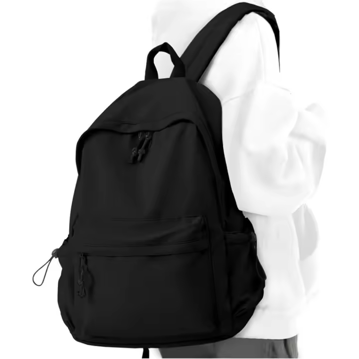 Mochila escolar negra, Linda mochila para adolescentes de la escuela, mochila casual, mochila ligera, negra - 1