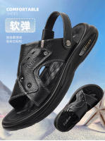 Sandalias de hombre de verano, nuevos zapatos de playa de cuero, zapatillas frescas, suela suave, sandalias de hombre de tendencia, un zapato dos usos, zapatos de hombre. - details 1