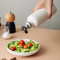Botella dispensadora de aceite de oliva de cerámica para reducir la oxidación, vinagrera de aceite opaco de diseño moderno vacío con etiquetas adhesivas, embudo - details 10
