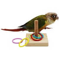 Juguetes de anillo de Color apilables, suministros para mascotas, trucos de juego, entrenamiento de IQ, patio de recreo, Plataforma para loros, juguete para masticar pájaros - details 2