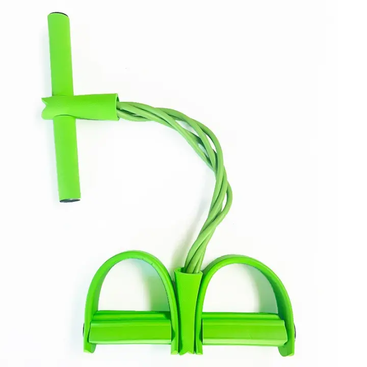 Bandas de resistencia de 4 tubos para Fitness, ejercitador de Pedal de látex, expansor de cuerda para sentarse, bandas elásticas, equipo de Yoga, entrenamiento de Pilates - 1