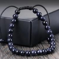 Pulsera de Piedra Pómez Natural 6mm Cuentas de Cuarzo Azul Green Doro Pulsera Trenzada para Hombres y Mujeres Joyería Brillante para el Muñeca - details 1