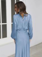Primavera Verano nuevo vestido de manga larga de satén de gama alta vestido de noche elegante para mujer ropa de fiesta vestidos de celebridades - details 32