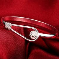 Pulsera de plata para mujer, brazalete con diseño de flores y plantas, regalo romántico - details 6