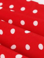 Elegante Vestido de Verano con Cuello de Giro Estilo Vintage Haruku Manga de Gorro Puntos Rojos - details 8
