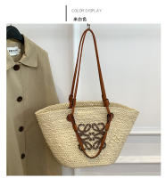 Bolso de Mano de Paja Tejido a Mano Bolso de Playa de Hombro para Vacaciones de Gran Capacidad - details 15