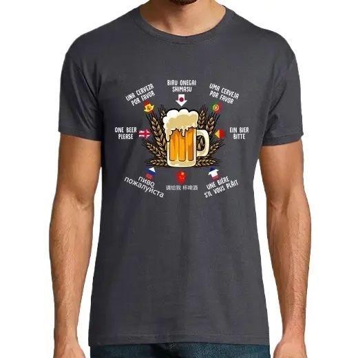 Cerveza Por Favor En Idiomas Viajar Cervezas Cerveza Humor Alcohol Políglota Camisetas CERVEZA,Pack Regalo Camiseta Personalizada - 1
