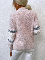 Suéter cálido de punto para mujer, jersey de cuello medio alto, copo de nieve, otoño e invierno, 2023 - details 5