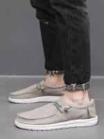 Zapatos de lona de hombre de talla grande para primavera y verano, estilo casual, ligeros y de un solo pedal. - details 7