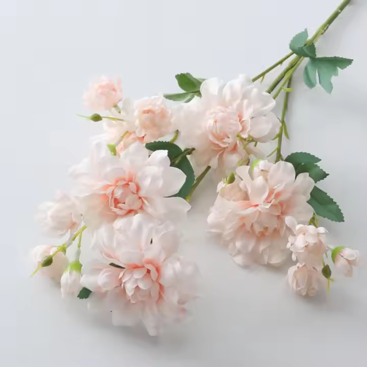 Flor de peonía Artificial de 63cm, rama de flor de peonía de seda elegante de plástico hecha a mano, 5 tenedores, flor falsa, decoración para el hogar y el jardín - 1