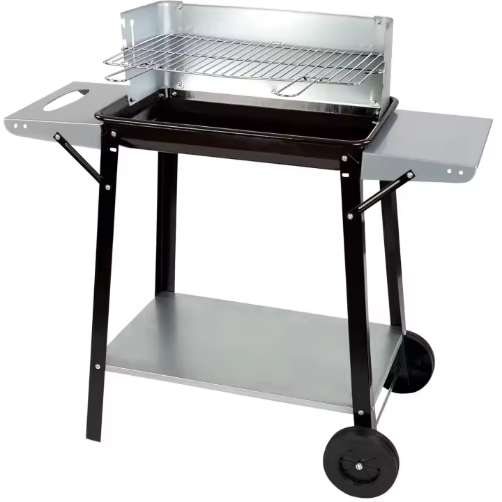 Barbacoa de Carbón y Maderal 90x32x85 cm con Control de Temperatura Mangas Extraíbles, 4 Alturas Regulables, 2 Ruedas y Asa de Transporte Montaje Rápido - 1