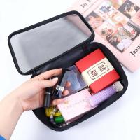 Neceser de viaje con cremallera de nailon Simple para mujer, bolsa de almacenamiento para baño, estuche de maquillaje, bolsa de almacenamiento de cosméticos de malla - details 5