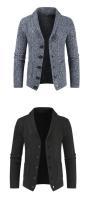 Cárdigan de punto de ganchillo para hombre, suéter grueso suelto con cuello en V, chaqueta de moda, nuevo - details 3