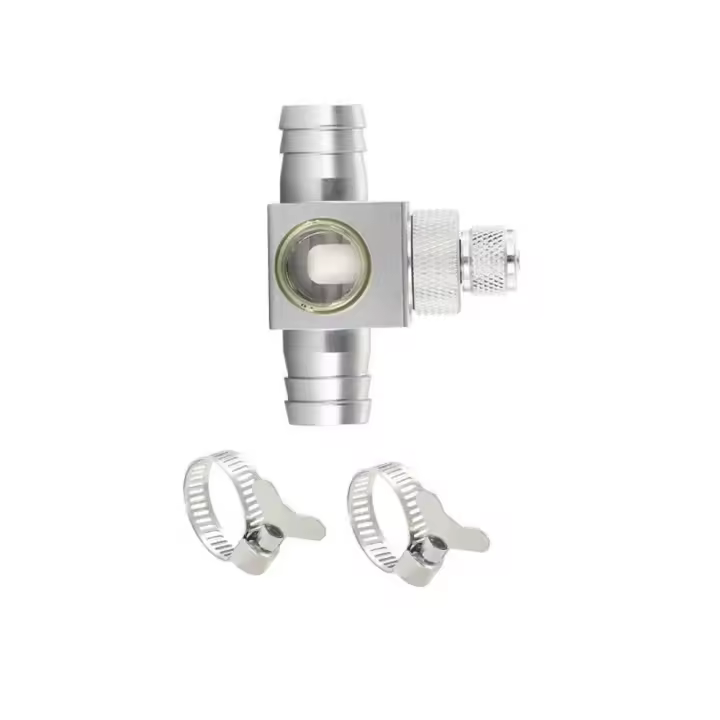 Difusor de CO2 para tanque de peces, atomizador plateado para acuario, contador de burbujas, aleación de aluminio, 12/16mm - 1
