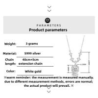 Collar de Plata Elegante Joyería de Alta Gama para Mujeres Piedra Preciosa de Zafiro Cúbico - details 0
