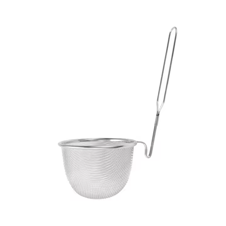 Colador de malla de acero inoxidable 304, cuchara, utensilios de cocina, colador de alimentos plateado, cuchara de fideos coreanos, tamiz de mango largo - 1