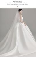Vestido de novia ligero francés para mujer, nuevo estilo, satén, textura principal de alta calidad, cola pequeña, hilo de salida, 2025 - details 18