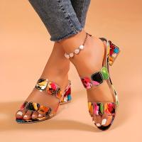 Sandalias elegantes de tacón alto para mujer con adornos de diamantes de imitación brillantes: plataforma, puntera abierta, diseño sin cordones, parte superior sintética, suela de goma, elegantes detalles azules y rosas, calzado de moda | Calzado Elegante - details 1