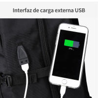 Mochila de gran capacidad para hombre, bolsa de viaje con compartimento para zapatos, capacidad expandible, con interfaz USB - details 9