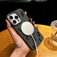 Funda de teléfono con patrón de corazones cromados, tela de silicona para iPhone 16Pro 16ProMax 15Pro, compatible con cámara MagSafe elevada 12/13/14ProMax, arte callejero anticaída - details 0
