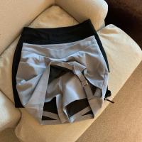 Falda corta de verano para mujer estilo irregular con lazo pantalones de mezclilla de moda - details 6
