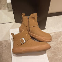 Nuevas botas planas casuales retro con hebilla de cinturón - details 20