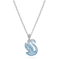 Colgante de cisne de cristal azul Swarosk, Plata de Ley 925, pavé de piedra de circón, collar, regalo de joyería para mujer - details 0