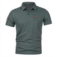 Polo de manga corta para hombre, camiseta de manga corta con símbolo de empalme, solapa informal, novedad de verano - details 7