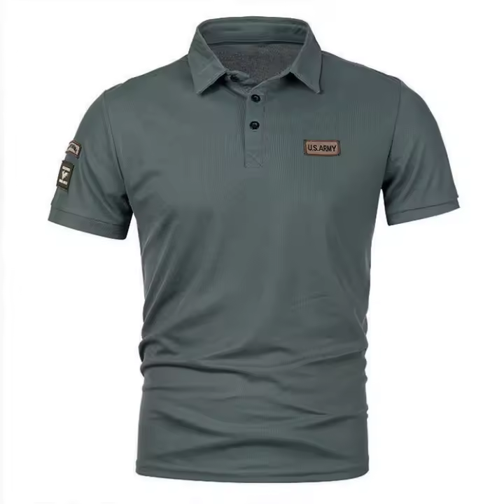 Polo de manga corta para hombre, camiseta de manga corta con símbolo de empalme, solapa informal, novedad de verano - 1