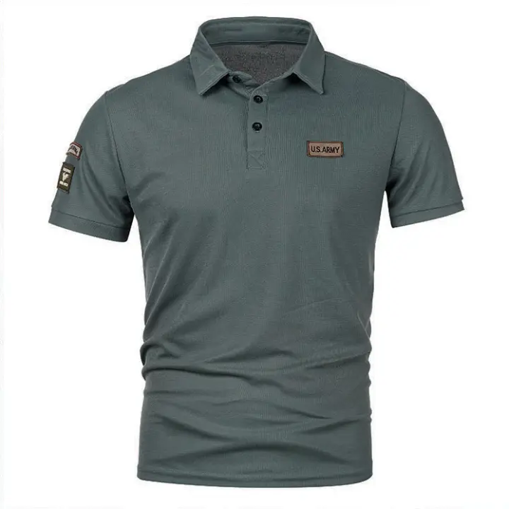 Polo de manga corta para hombre, camiseta de manga corta con símbolo de empalme, solapa informal, novedad de verano - 1