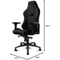 DR275 - Silla Gaming Profesional, Material Tela con Acabado de Terciopelo, reposabrazos Ajustables 4D, pistón Clase 4, giratoria, Mecanismo Rana, Color Negro - details 2