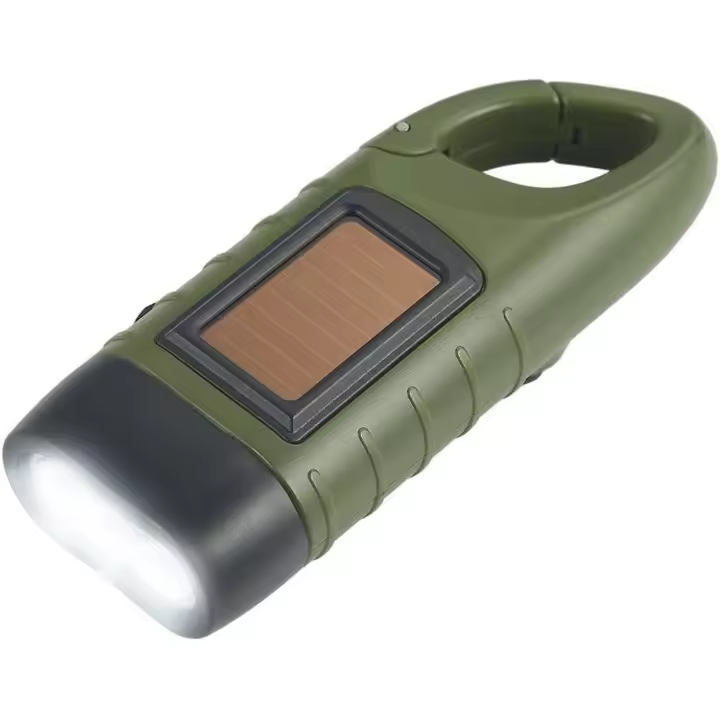 Linterna LED con manivela solar, linterna de supervivencia de emergencia con linterna dinámica, adecuada para deportes al aire libre - 1