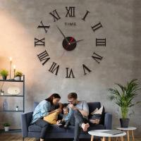 Reloj de pared silencioso DIY 3D de gran tamaño, negro/dorado/plateado, reloj adhesivo de pared moderno y sencillo sin perforaciones - details 6