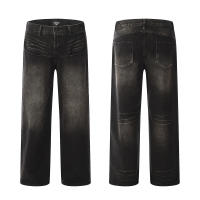 Nuevos vaqueros Retro americanos, pantalones de pierna ancha de talla grande rectos de calle - details 0