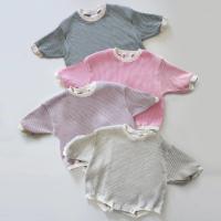 Infantil ins viento escalada ropa bebé de manga larga waffle triángulo pedo ropa mameluco niños y niñas primavera y verano mono - details 0