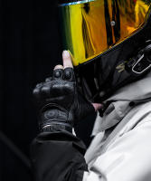 Guantes de medio dedo de piel de oveja a prueba de caídas - details 1