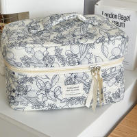 Bolso De Maquillaje Para Mujer Vintage Floral Zipper Organizador De Viaje Para Cosméticos Bolsa De Mano Con Cierre De Cremallera - details 6