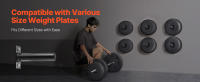 SucceBuy Soporte de placa de pesas montado en la pared, para placas de 2 pulgadas, capacidad de 330 libras, un organizador de gimnasio resistente de 4 paquetes con herrajes. - details 3