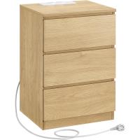Mesita de Noche Moderna Blanca Nube LET631W14 Estación de Carga, Mesa Auxiliar con 3 Cajones, 2 Tomas AC, 2 Puertos USB - details 11