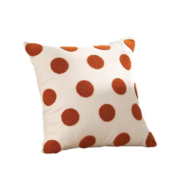 Cojín de cintura estilo INS, funda de almohada de lunares, funda de cojín minimalista cuadrada, funda de almohada de 45CM para sala de estar/oficina - 1