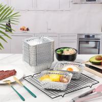 Bandeja Rectangular de papel de aluminio antiadherente, recipiente para alimentos de 130/410/700/750ml, bandeja para hornear desechable, 10 Uds. - details 4