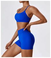 Top corto de gimnasio mejorado para yoga para mujer, sujetador deportivo ajustado sin costuras, sujetador transpirable - details 2