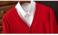 Cardigan de Punto para Hombres Vestido Suelto de Una Botónada con Cuello en V Color Sólido - details 22