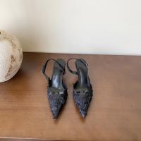 Bolsa de alta costura francesa sandalias de cabeza feminidad socialite encaje puntiagudo tacón fino con zapatillas geniales de tacón alto - details 21