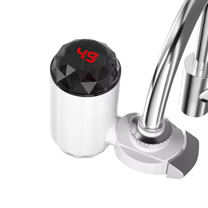 Calentador de agua eléctrico con pantalla de temperatura para cocina, calentador de grifo de calefacción instantánea, enchufe de la UE A - 1
