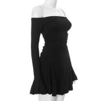 M23DS735 Vestido superior de color sólido plisado de cintura alta ajustado nuevo a la moda para mujer - details 65