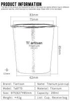 Tiartisan - Taza de agua de pared simple para cerveza de titanio para acampar, Villa Vies al aire libre, senderismo, mochilero, 290 ml - details 1