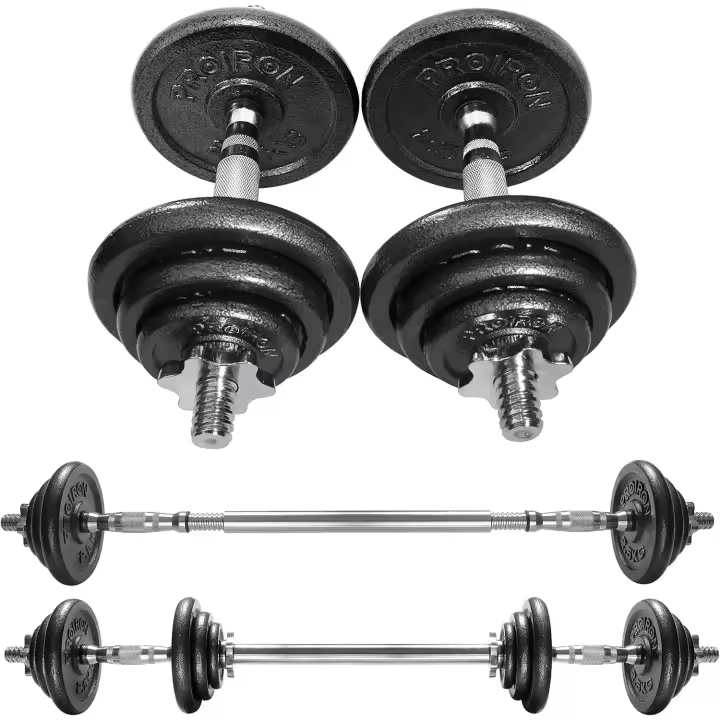 Kit de Mancuernas Ajustables de Hierro Fundido Juego de Pesas con Barra de Conexión para Halterofilia, Culturismo, Fitness en Casa - 1