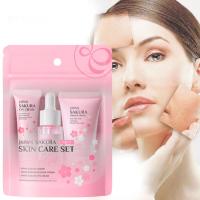 3 unids/set Japón Sakura cuidado de la piel conjunto coreano suero facial crema de esencia hidratante reparación crema para ojos cosméticos cuidado de la piel conjunto - details 4