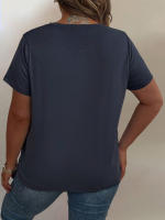 Ropa de talla grande para mujer, camisetas de tendencia para mujer, camiseta de manga corta de talla grande, camisetas de verano, atuendo - details 3